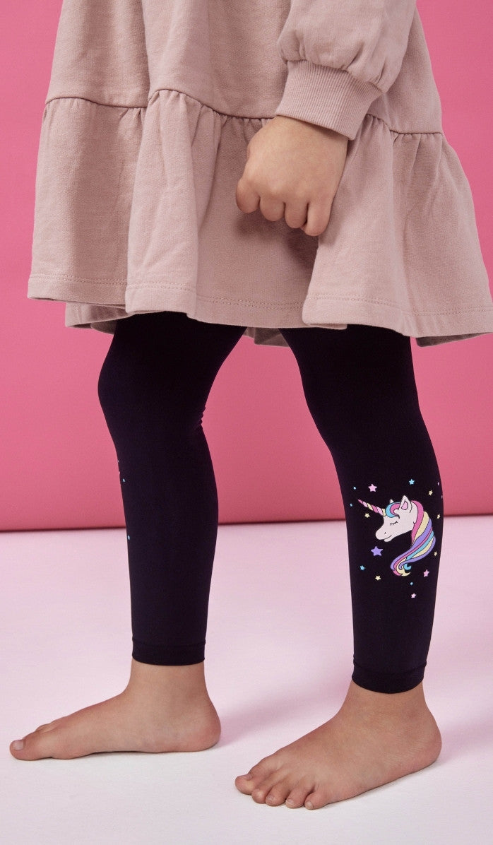 Girls' Footless Tights - Magic Black