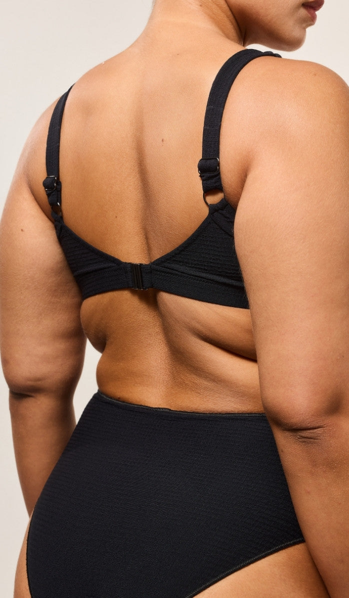 Ashley Bikini Top - Black Waffle