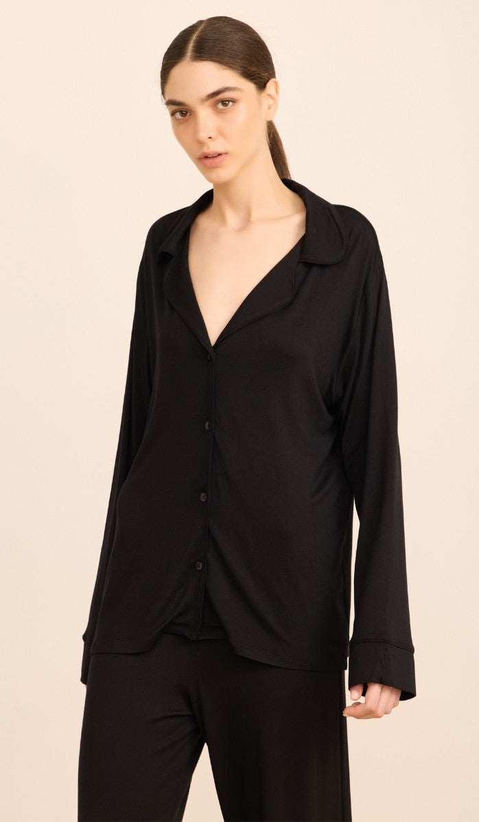 Modal Button-Up Set - Lucy Black