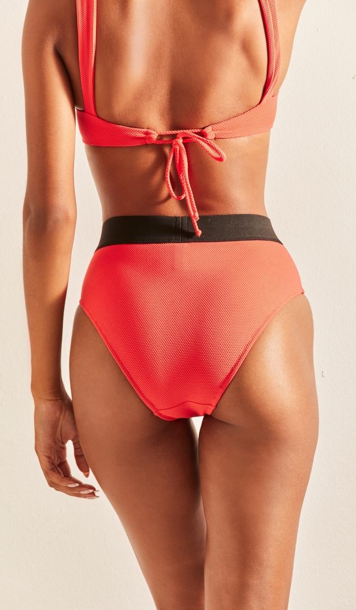 Coco Bikini Top - Coral Piqué