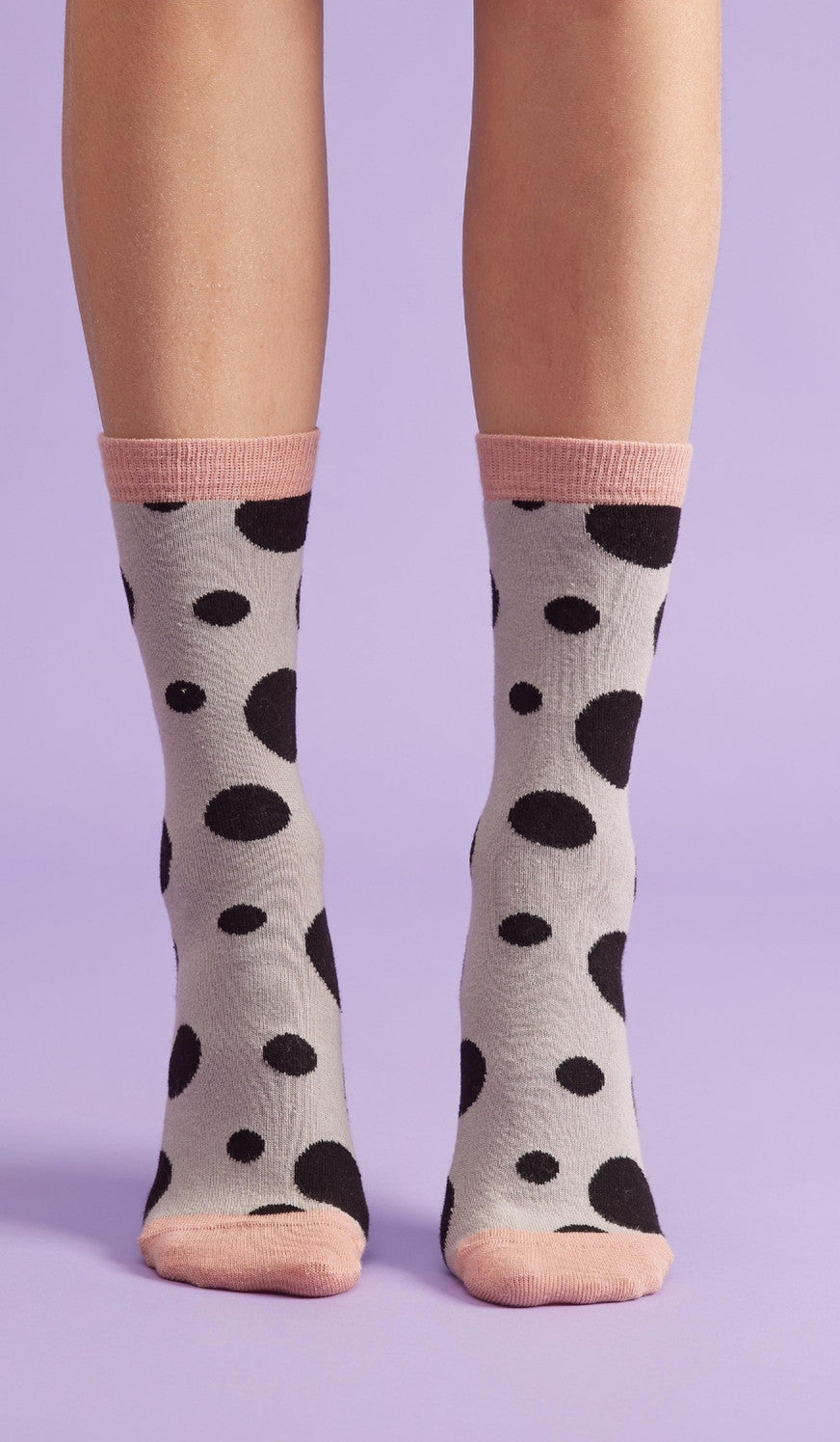 BUBBLES GRAY\PINK - Cotton socks