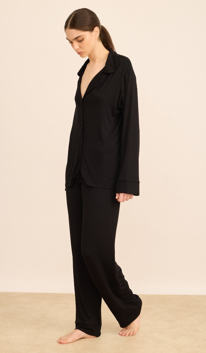 Modal Button-Up Set - Lucy Black