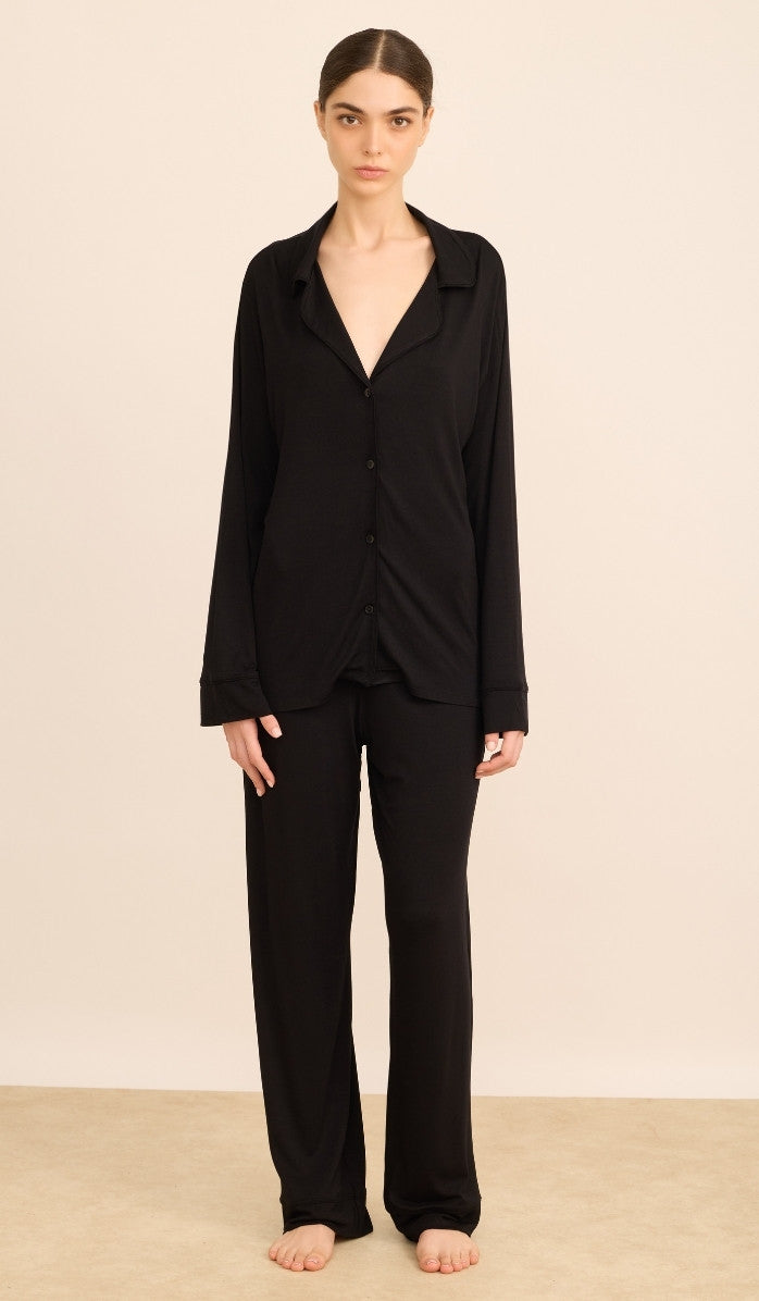 Modal Button-Up Set - Lucy Black