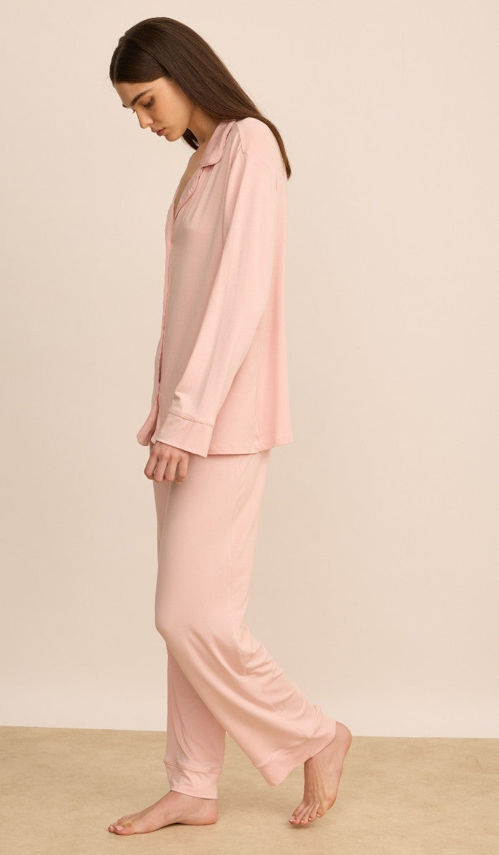 Modal Button-Up Set - Lucy Baby Blush