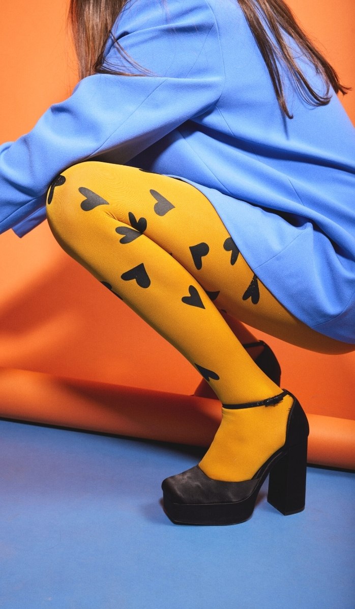 Women's Opaque Tights - Crazy About You Mustard