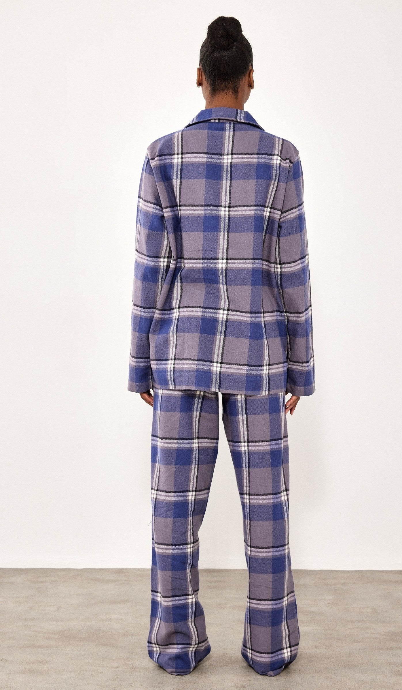 Flannel Button-Up Set - Billy Blue Plaid