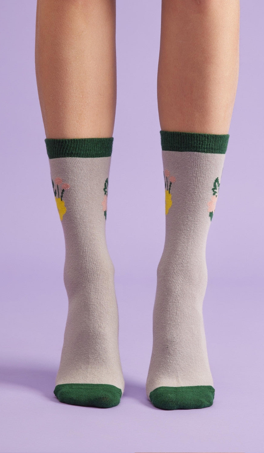 BOUQUET GRAY - Cotton socks