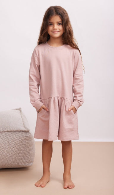 Girls' Sweatshirt Dress - Gili - Light Pink
