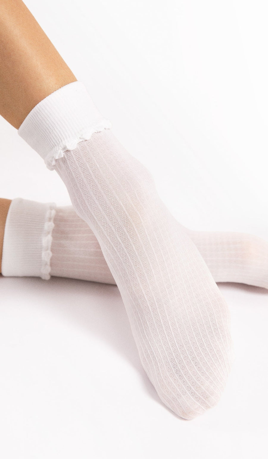 WOMEN'S NYLON SOCKS - APOLO WHITE