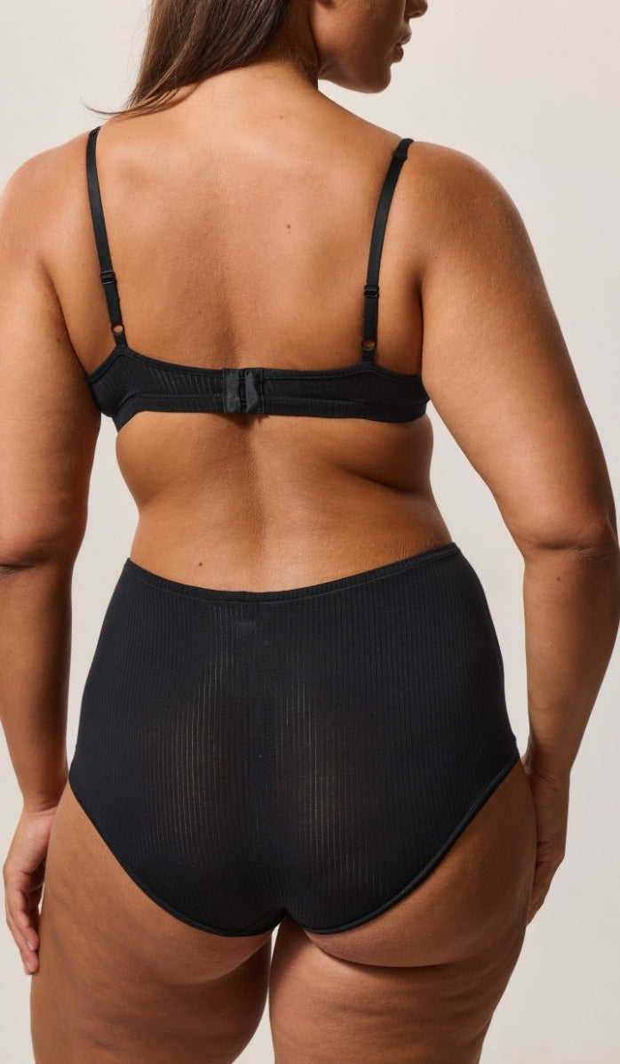 Boxer-Style Boy Shorts - Rib Modal Black
