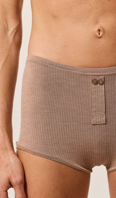 Boxer-Style Boy Shorts - Rib Modal Choco