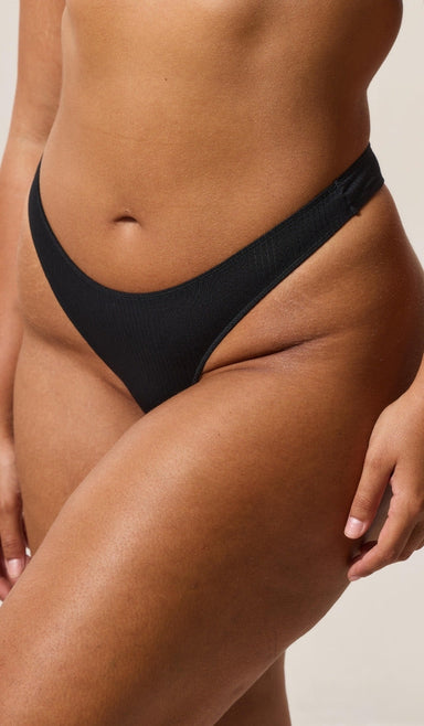 Thong - Rib Modal Black