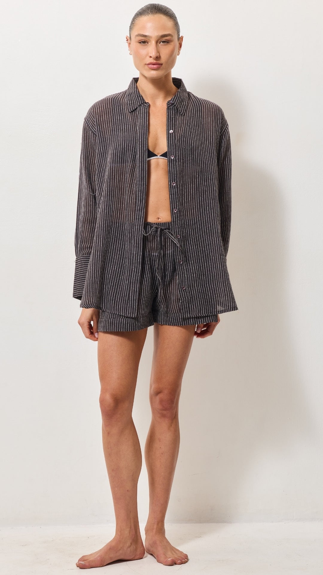 Oversized Cotton Shirt - Espresso