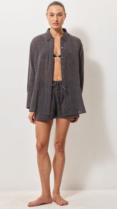 Oversized Cotton Shirt - Espresso