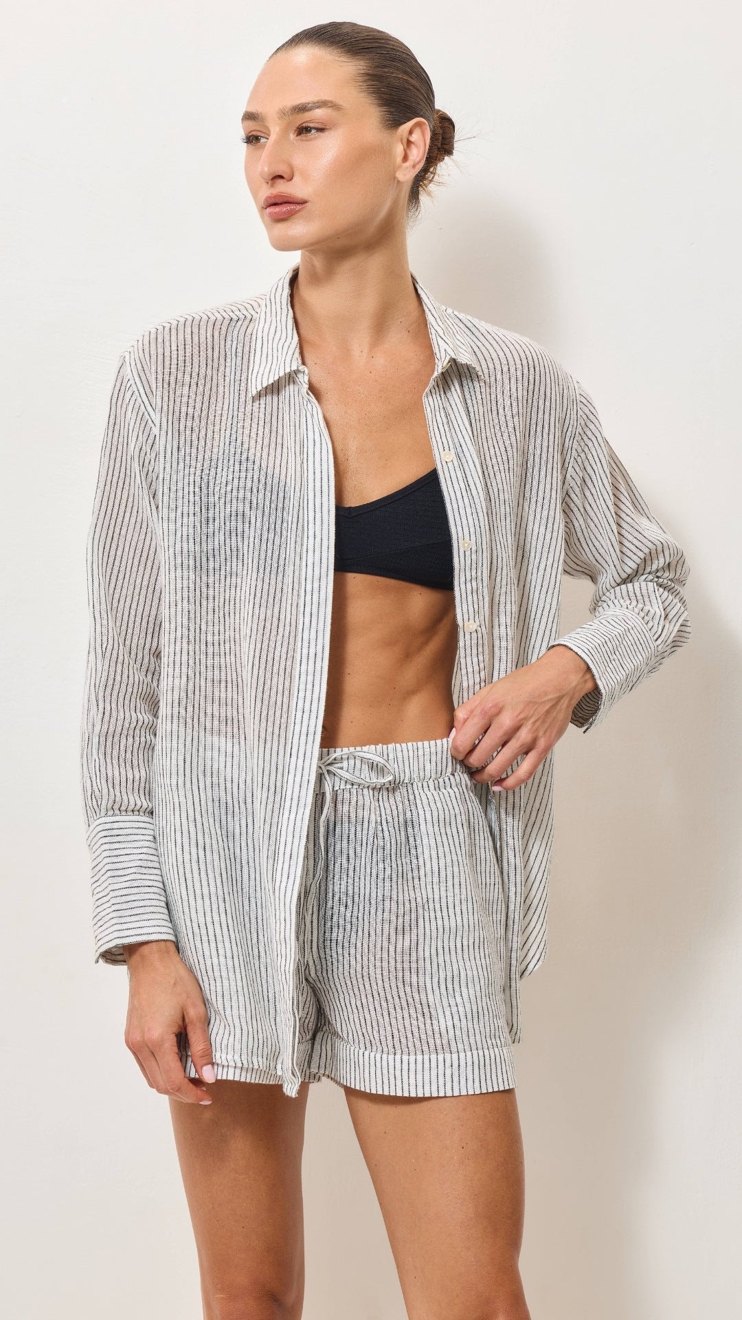 Oversized Cotton Shirt - Graphite