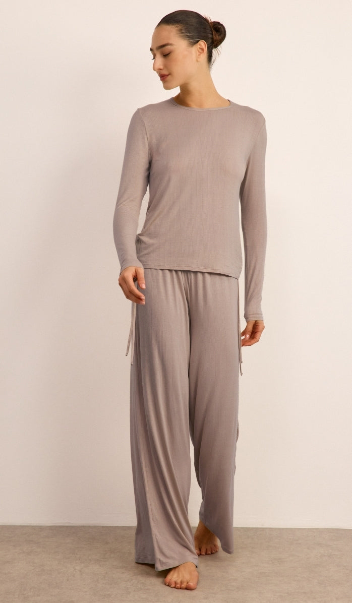 Micro Modal Tee Set - Greige