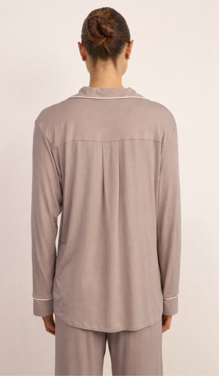 Micro Modal Button-Up Set - Greige