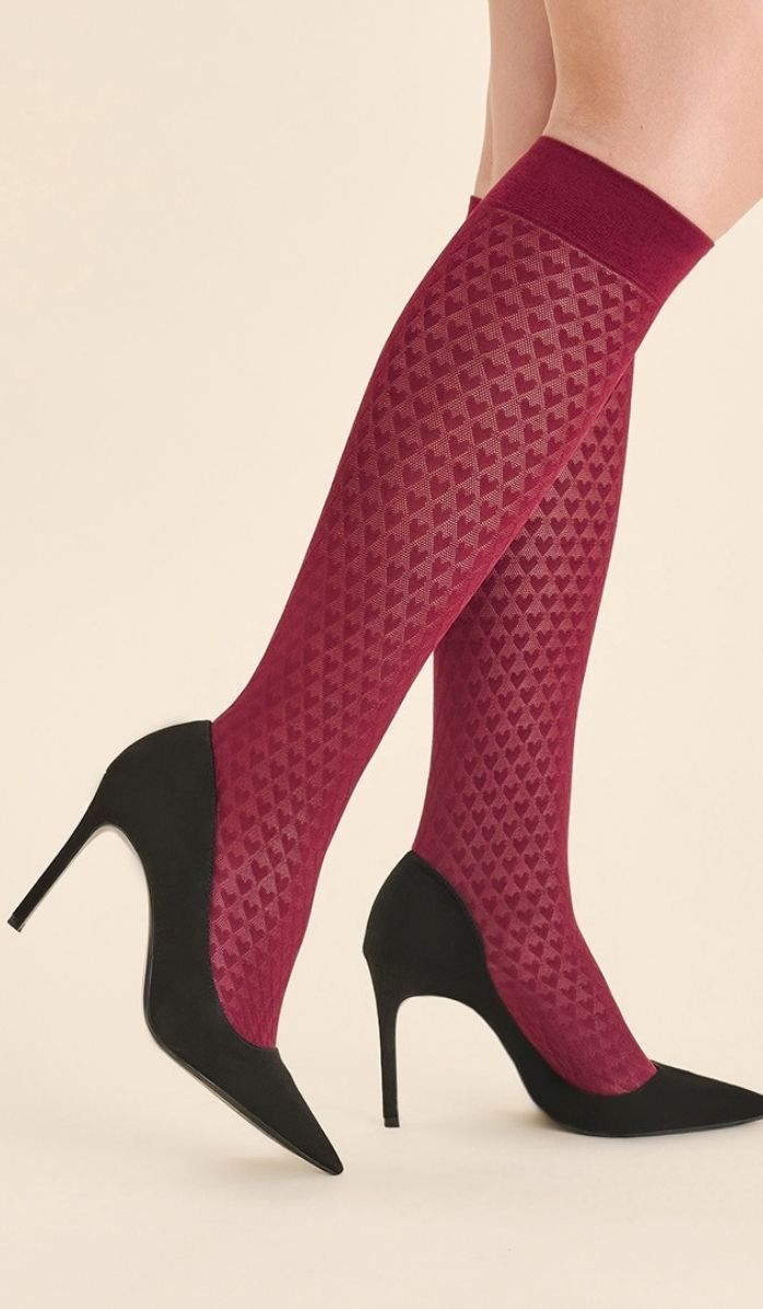 Knee-High Socks - Anya Burgundy