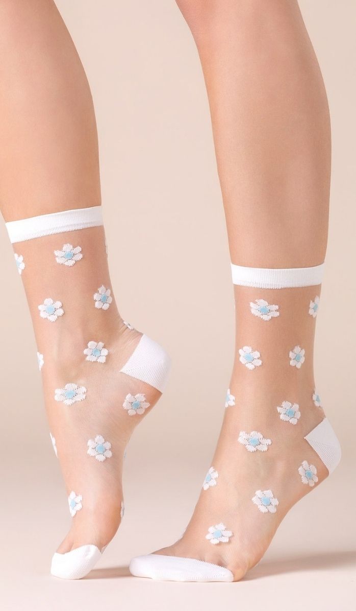 Nylon Socks - Daisy Blue