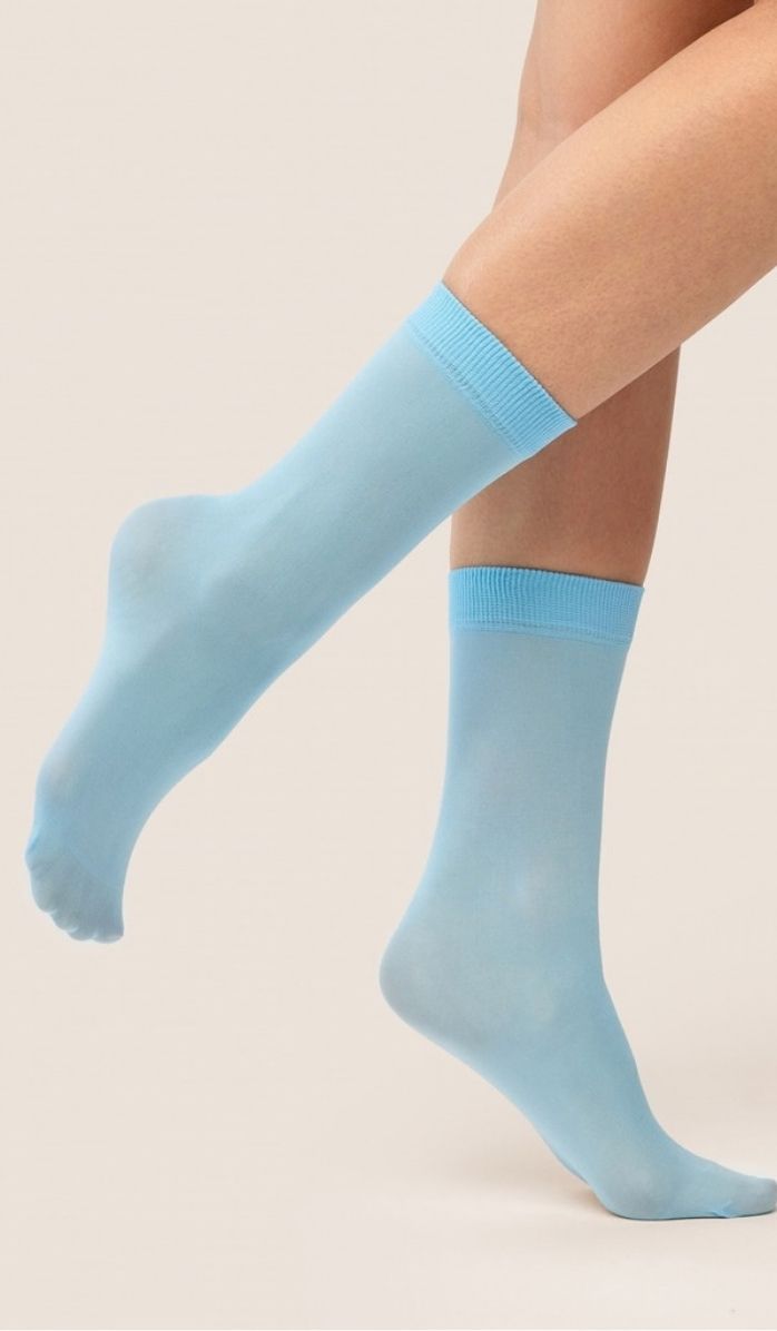Nylon Socks - Micro Light Blue