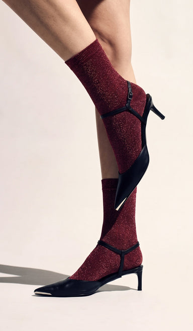 Nylon Socks - Nora Burgundy