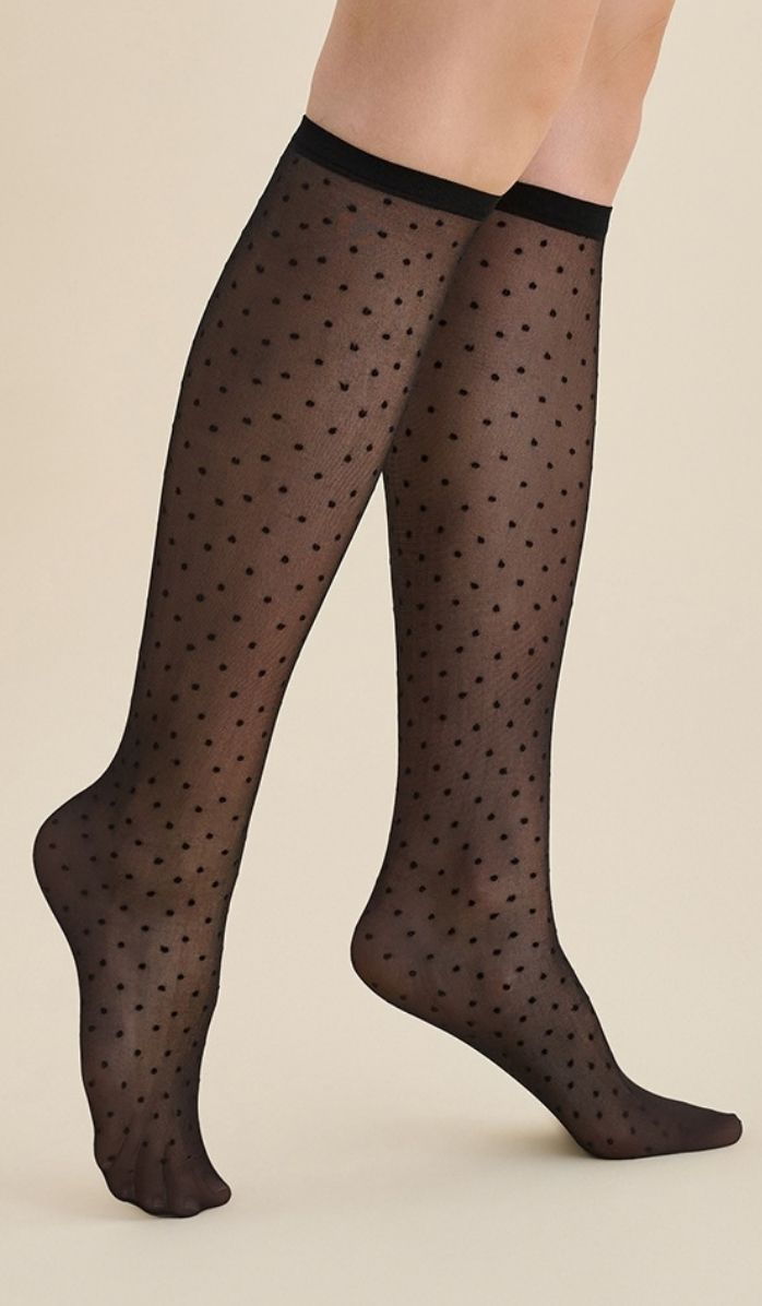 Knee-High Socks - Puntina Black