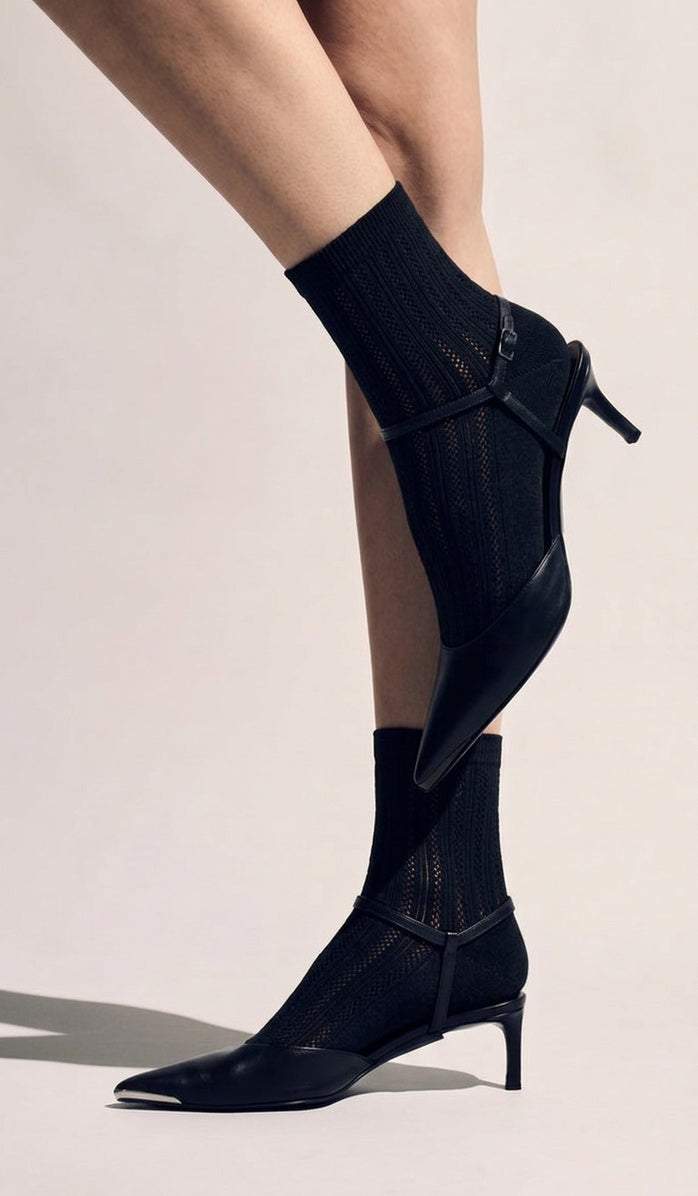 Cotton Socks - Rib Black
