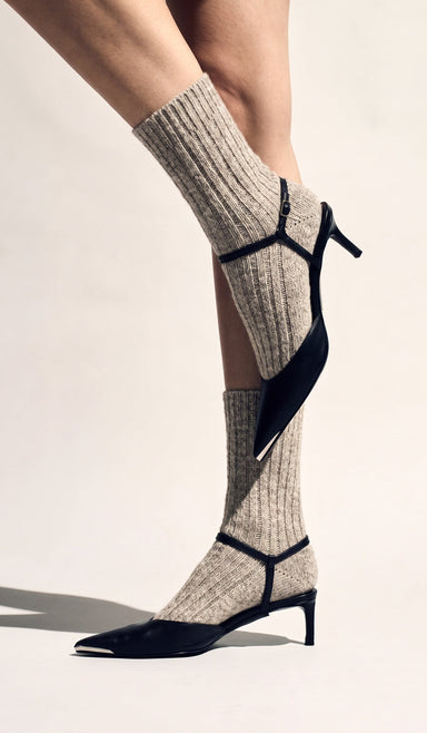 Wool Socks - Beige Melange