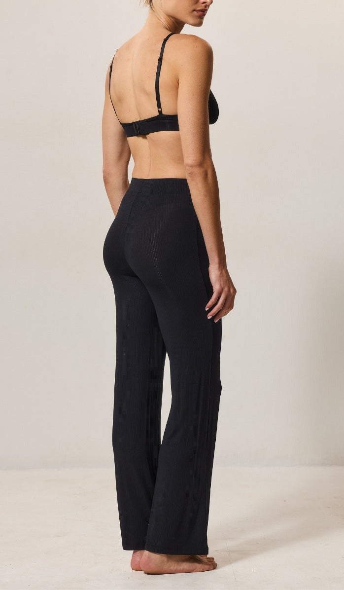 Long Pants - Rib Modal Black