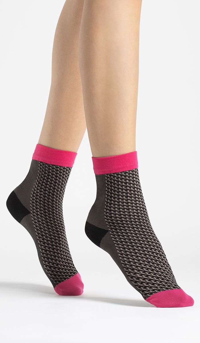 Nylon Socks - Op Art Cappuccino
