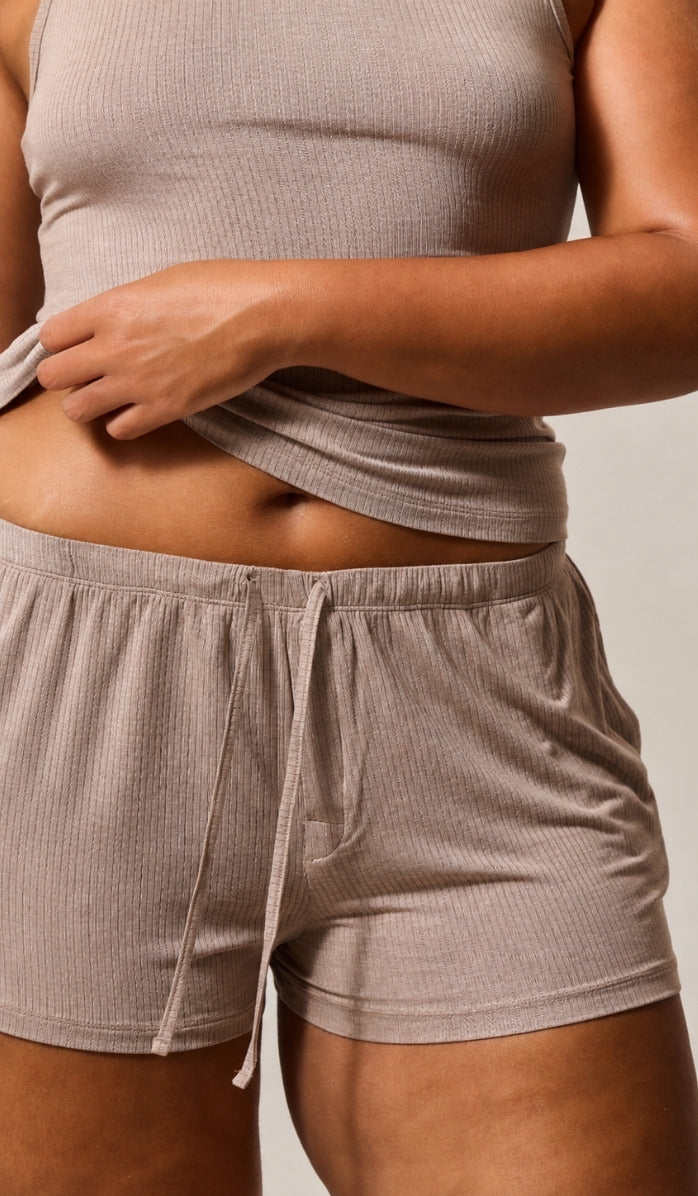Classic Shorts - Rib Modal Mocha
