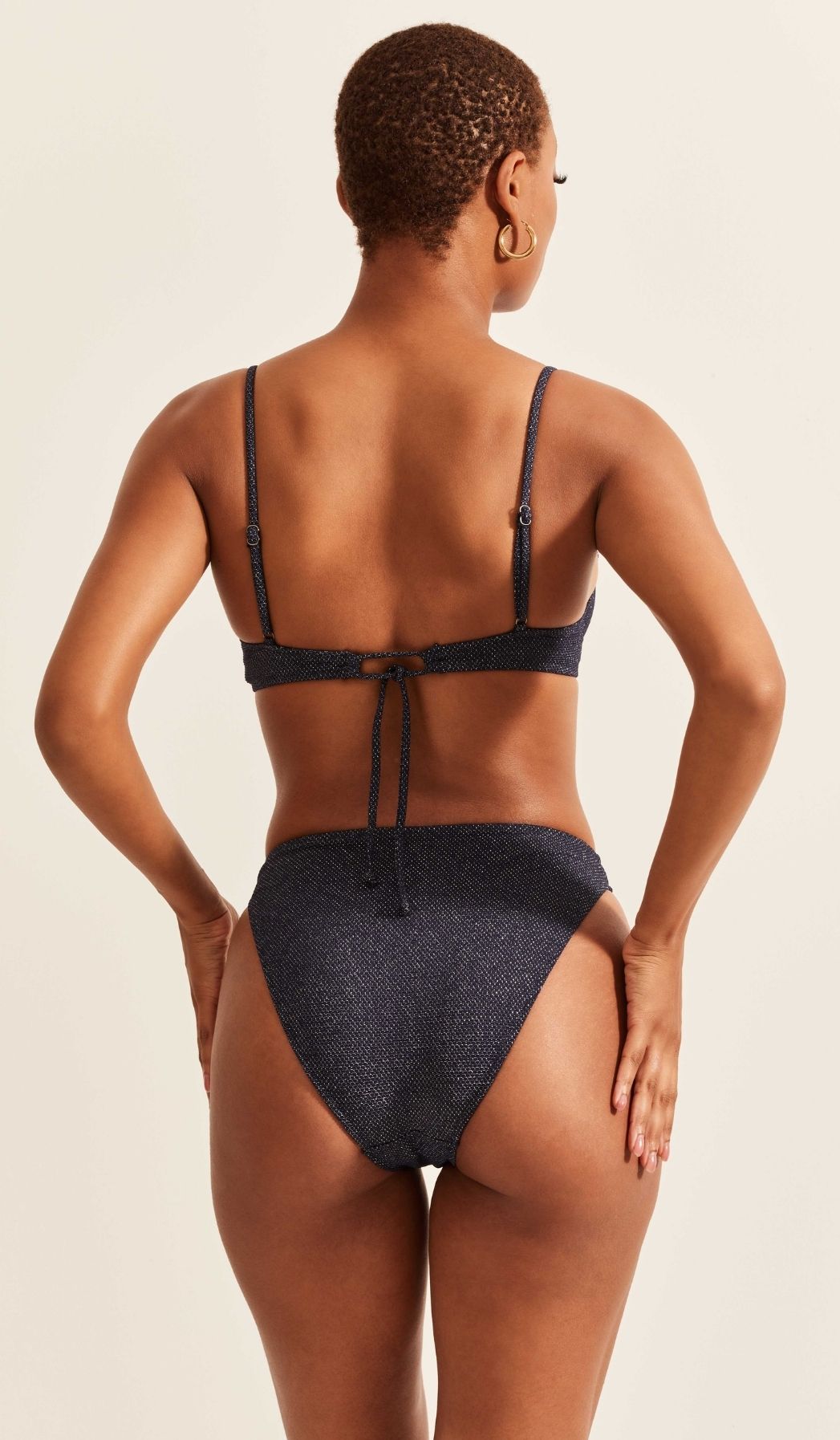 Simone Bikini Bottom - Navy Lurex