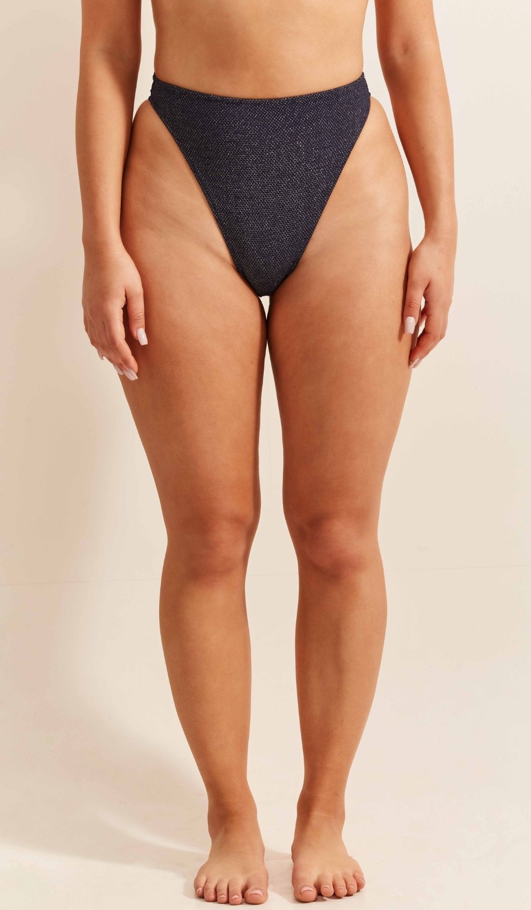 Simone Bikini Bottom - Navy Lurex