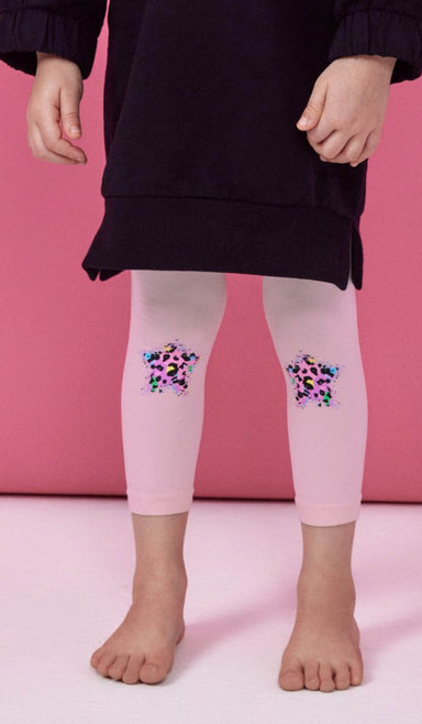Girls' Footless Tights - Star Lady Baby Pink