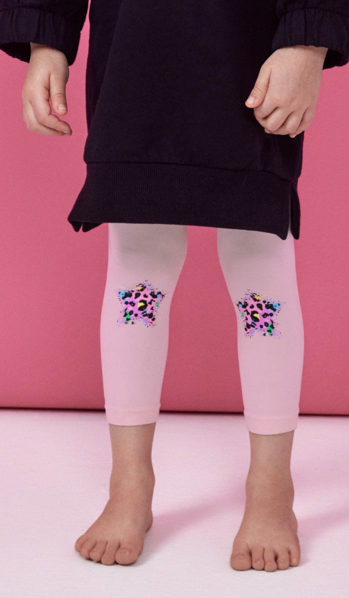Girls' Footless Tights - Star Lady Baby Pink