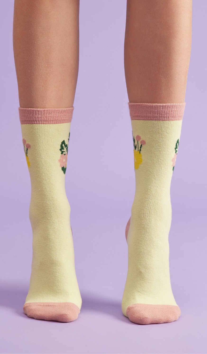 BOUQUET LIME - Cotton socks