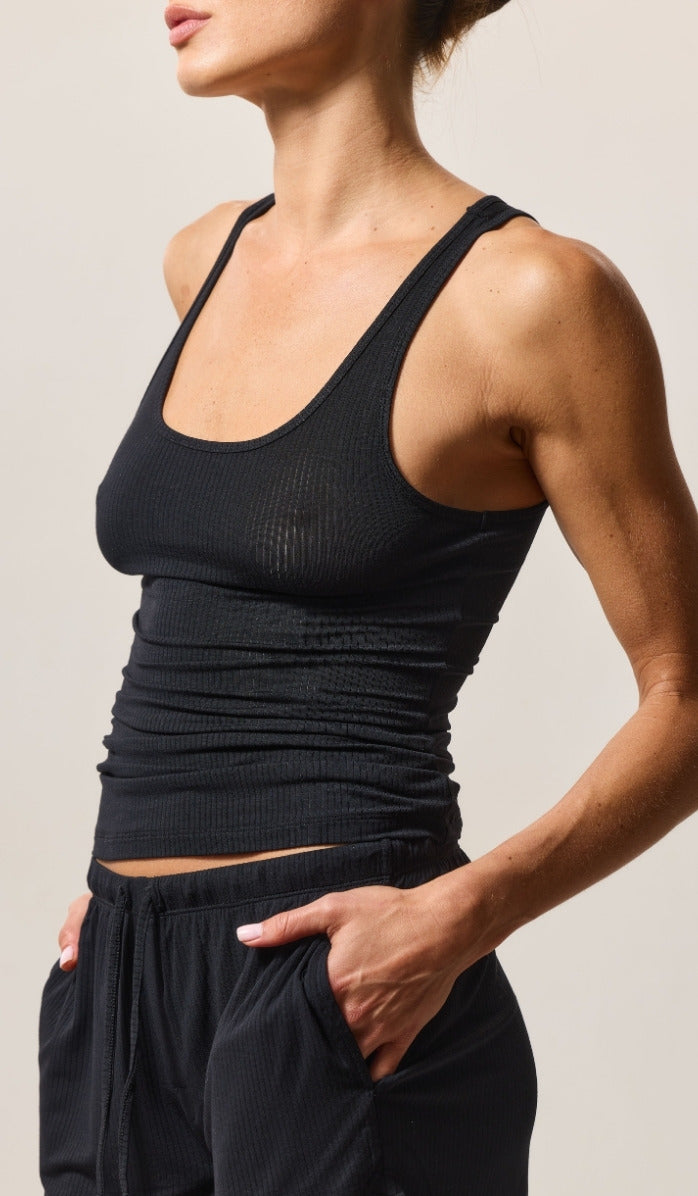 Classic Fit Tank Top - Rib Modal Black