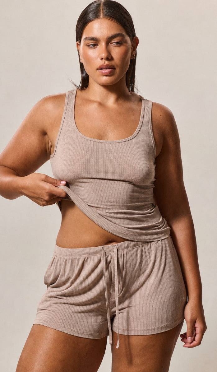 Classic Fit Tank Top - Rib Modal Mocha