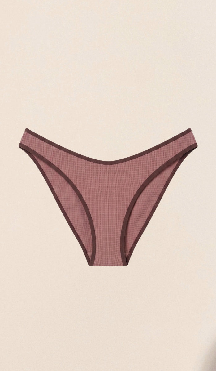 Jade Bikini Bottom - Dusty Pink Waffle