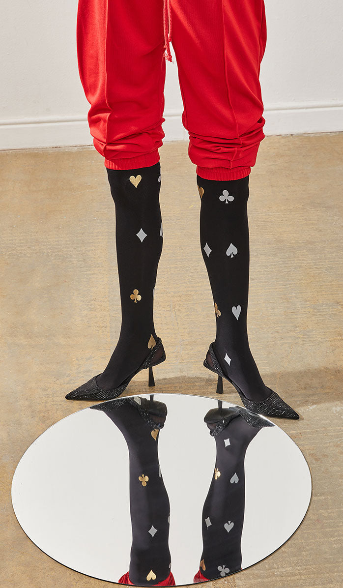 Women's Opaque Tights - Full House Black
