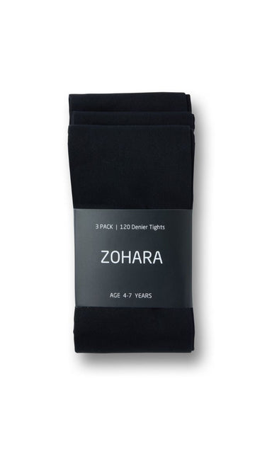 Girls' Basic Tights Set - Black