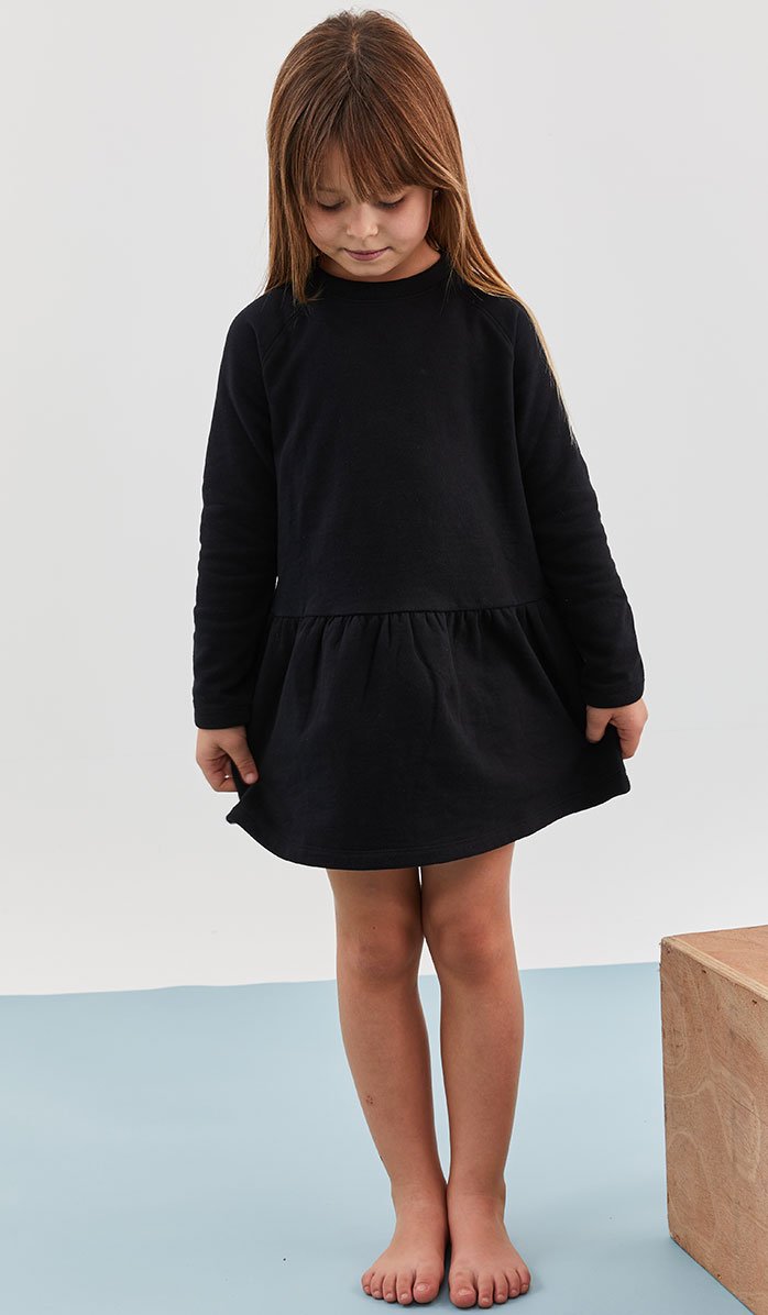 Girls' Sweatshirt Dress - Romy - Black (3)
