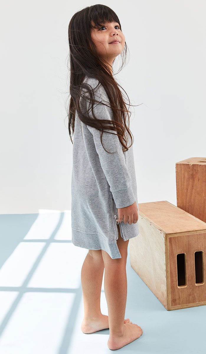 Girls' Sweatshirt Dress - Daria - Heather Gray (3)