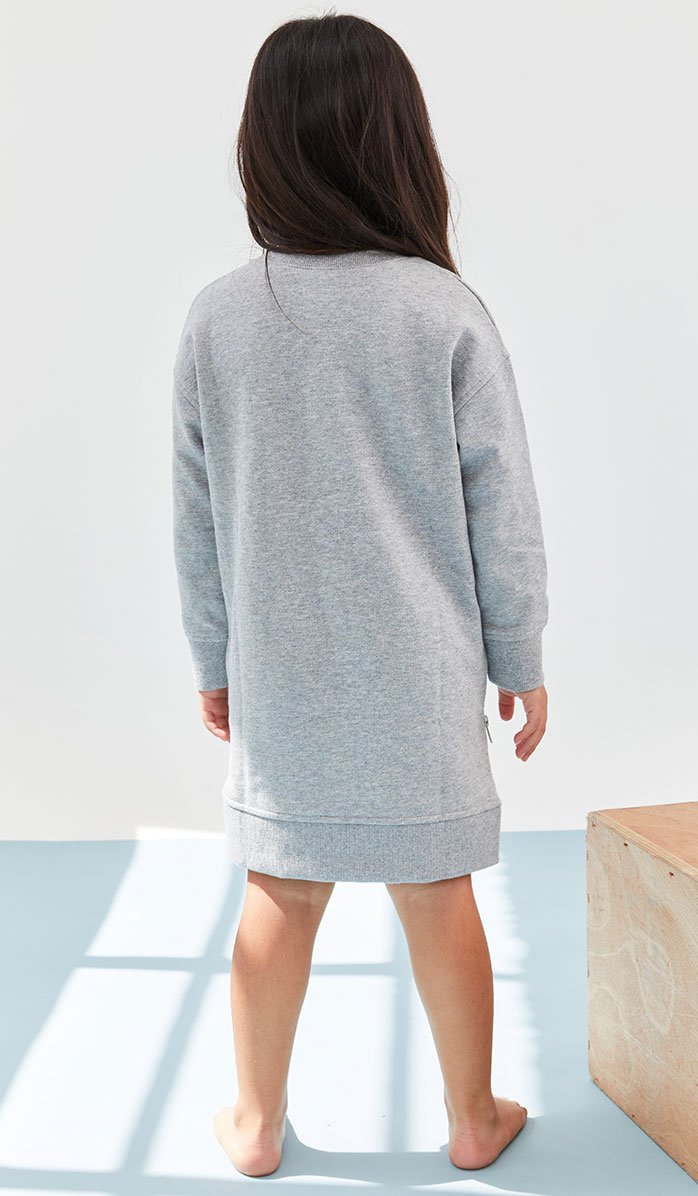 Girls' Sweatshirt Dress - Daria - Heather Gray (4)