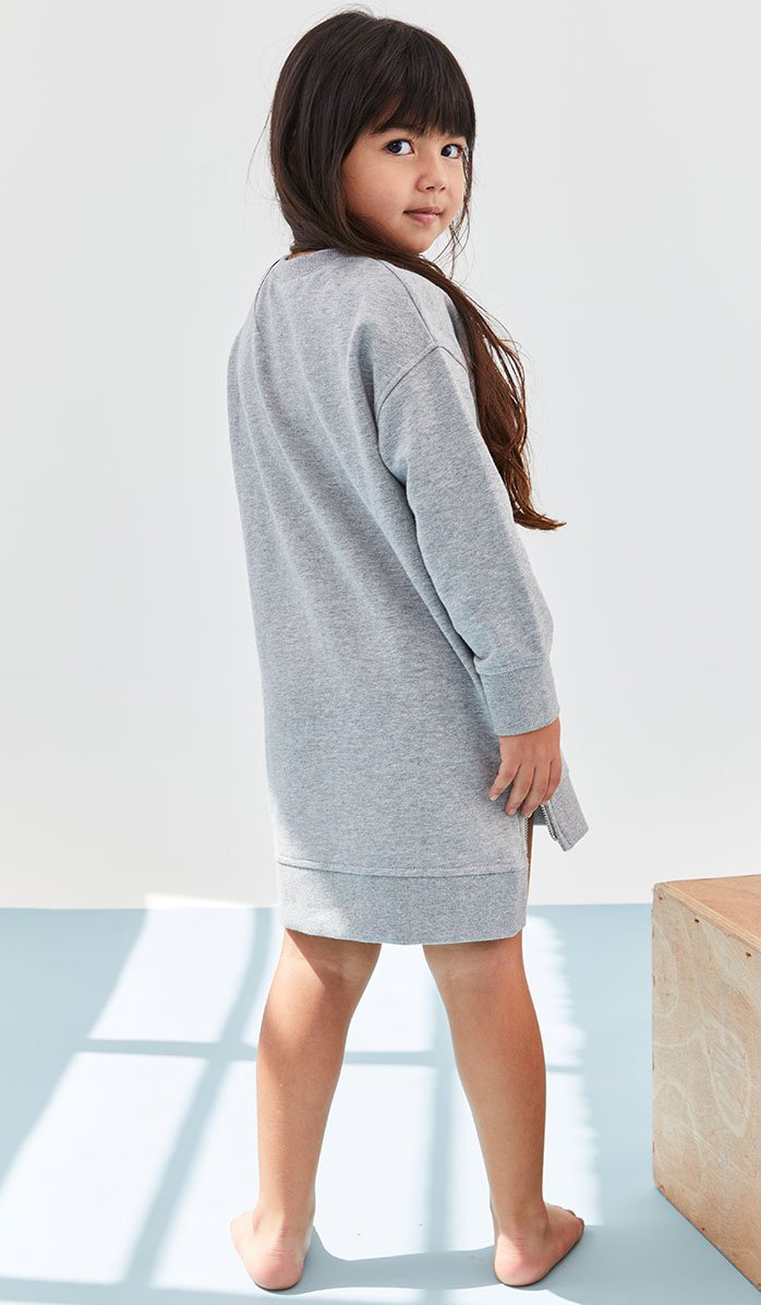 Girls' Sweatshirt Dress - Daria - Heather Gray (5)