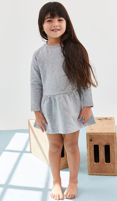 Girls' Sweatshirt Dress - Romy - Heather Gray