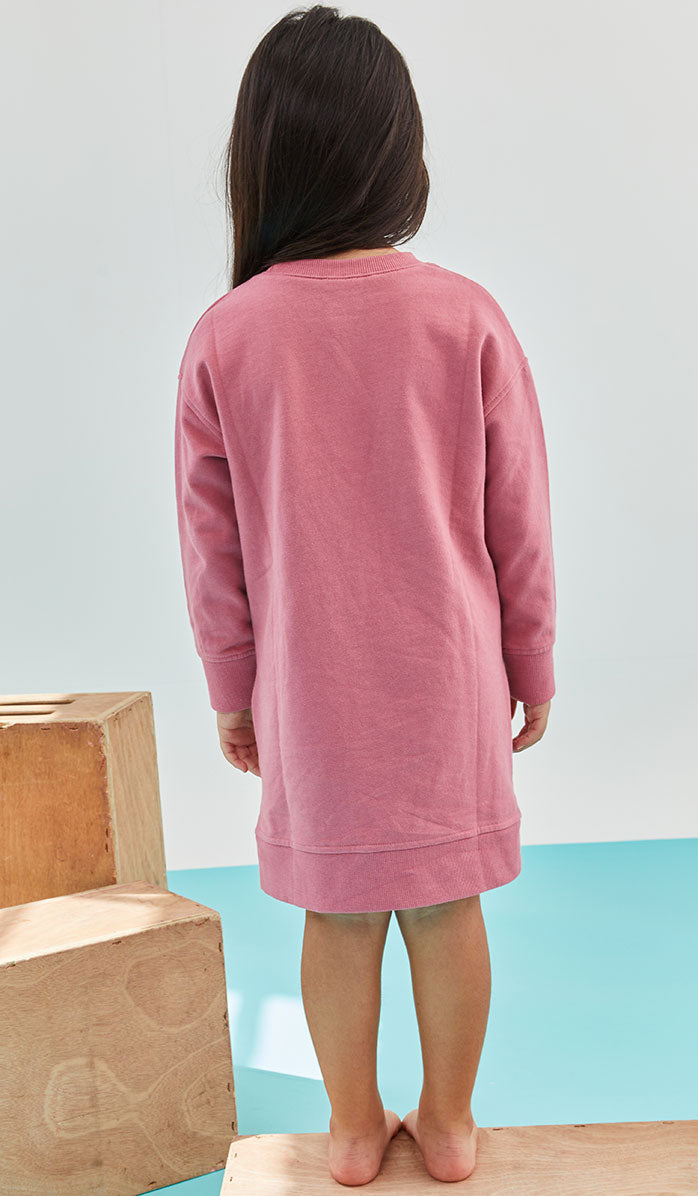 Girls' Sweatshirt Dress - Daria - Dusty Pink (5)
