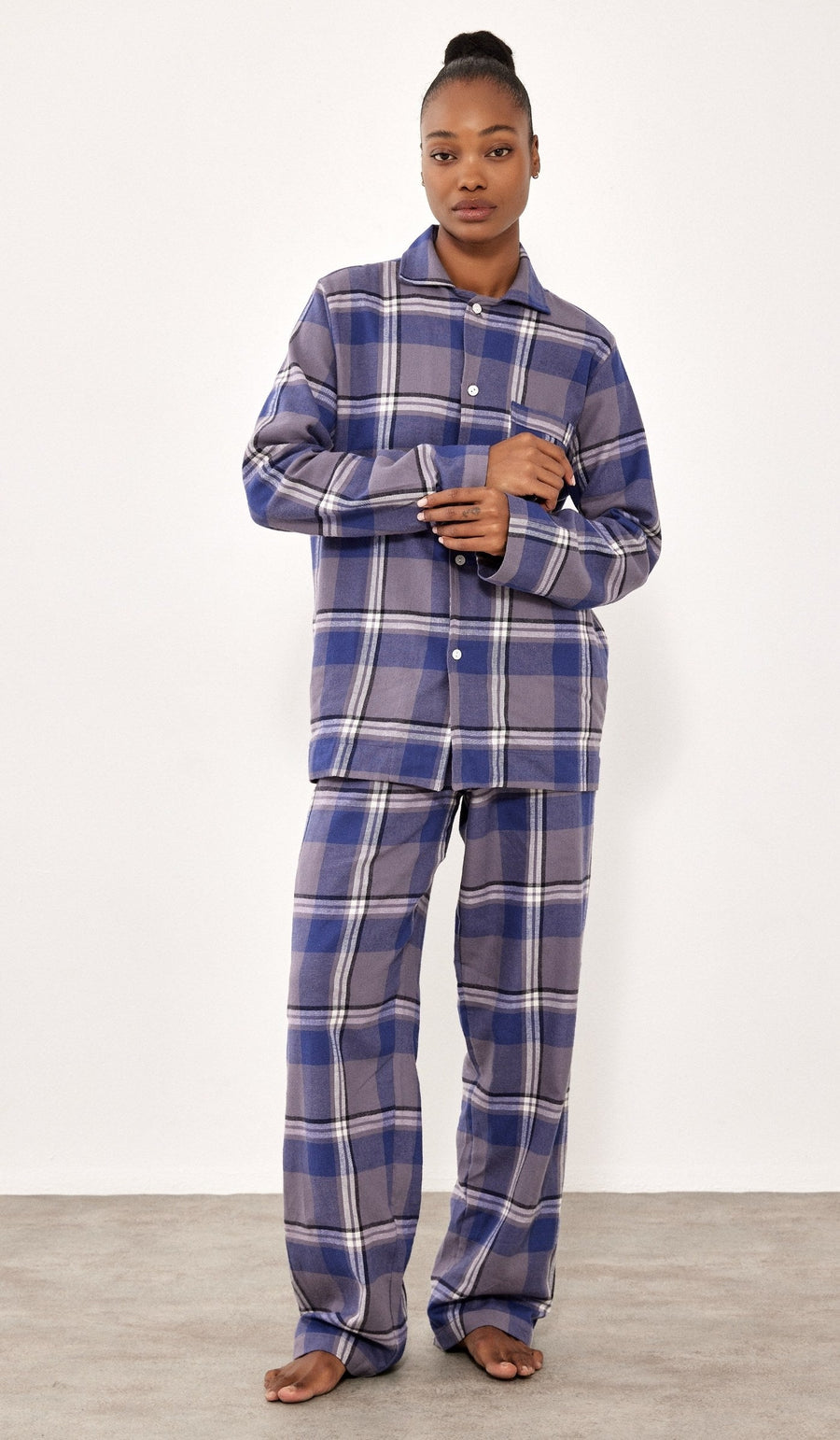 BILLIE BLUE PLAID - Flannel PJ Set