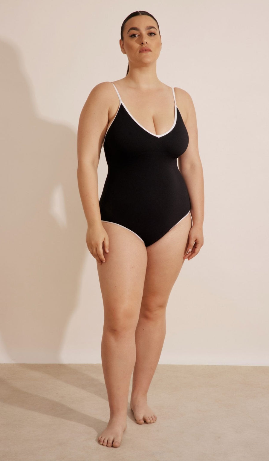 EVELYN One Piece - Black & white pique