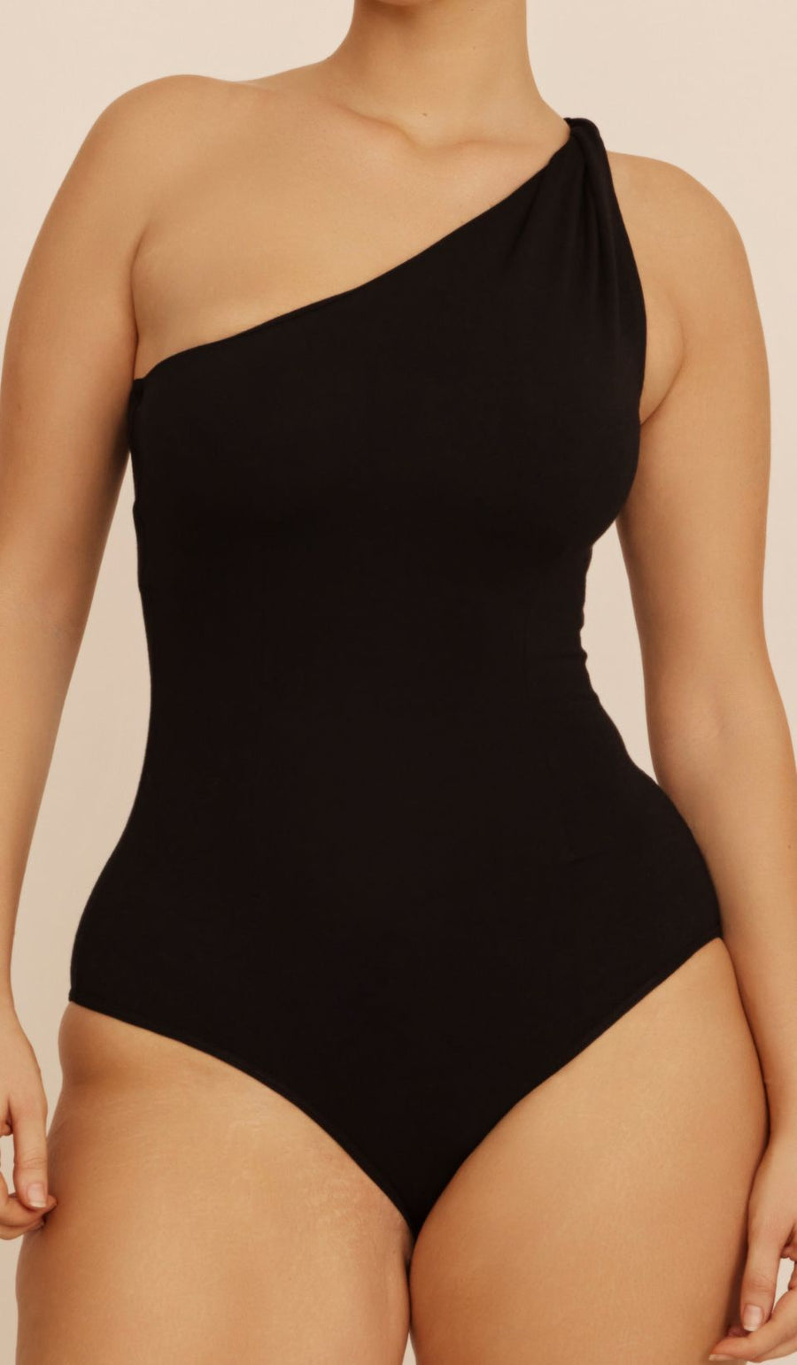 One shoulder bodysuit - black